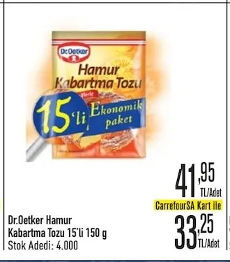 Dr. Oetker Hamur Kabartma Tozu 15'Li 150 G