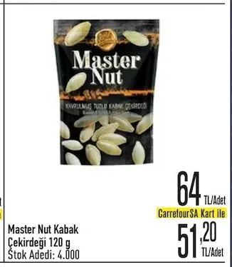 Master Nut Kabak Çekirdeği 120 G