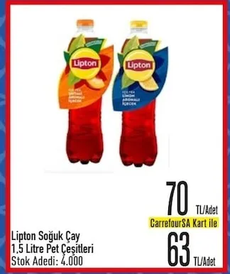 Lipton Soğuk Çay 1.5 Litre Pet Çeşitleri