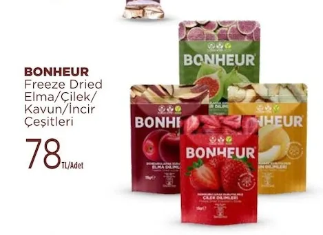 Bonheur Freeze Dried Elma/Çilek/Kavun/İncir Çeşitleri
