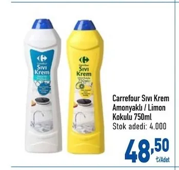 Carrefour Sıvı Krem Amonyaklı / Limon Kokulu 750Ml