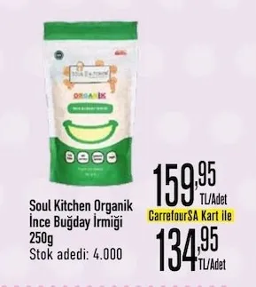 Soul Kitchen Organik İnce Buğday İrmiği 250G
