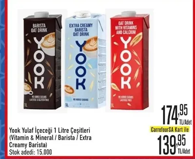 Yook Yulaf İçeceği 1 Litre Çeşitleri