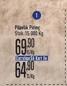 Pilavlık Pirinç 15.000 Kg
