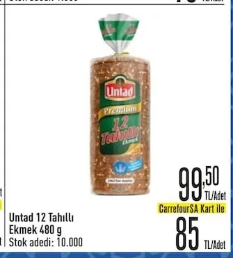 Untad 12 Tahıllı Ekmek 480 G