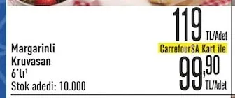 Margarınlı Kruvasan 6'Lı