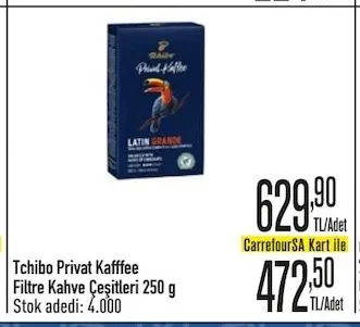 Tchibo Privat Kafffee Filtre Kahve Çeşitleri 250 G