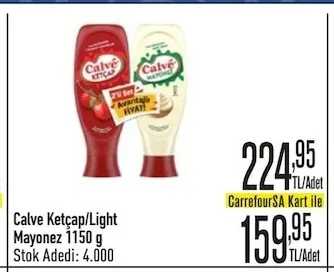 Calve Ketçap/Light Mayonez 1150 G