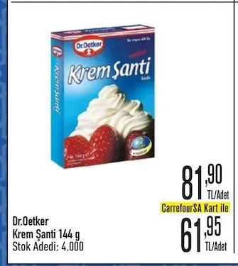 Dr.Oetker Krem Şanti 144 G