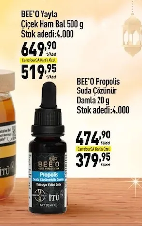 Bee'O Yayla Çiçek Ham Bal 500 G