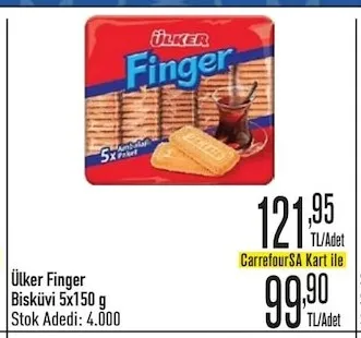 Ülker Finger Bisküvi 5X150 G