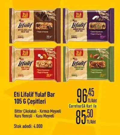 Eti Lifalif Yulaf Bar 105 G Çeşitleri