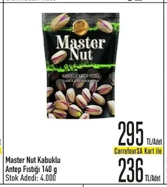 Master Nut Kabuklu Antep Fıstığı 140 G