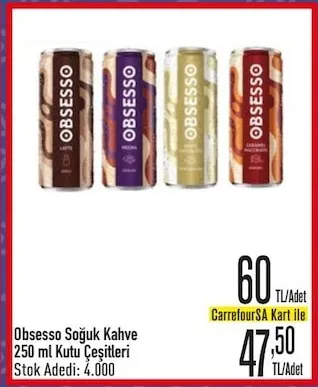 Obsesso Soğuk Kahve 250 Ml Kutu Çeşitleri