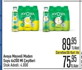 Avoya Meyveli Maden Suyu 6X200 Ml Çeşitleri