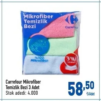 Carrefour Mikrofiber Temizlik Bezi 3 Adet