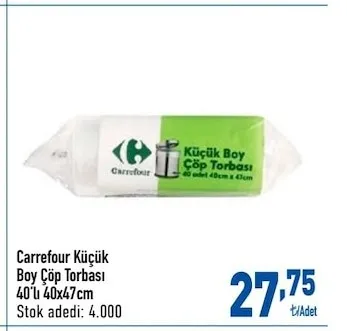 Carrefour Küçük Boy Çöp Torbası 40'Lı 40X47Cm