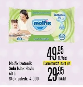 Molfix Izotonik Sulu Islak Havlu 60'Lı