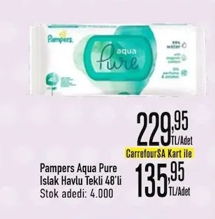 Pampers Aqua Pure Islak Havlu Tekli 48'Li