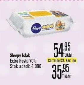Sleepy Islak Extra Havlu 70'Li