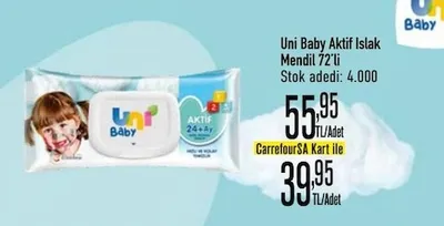 Uni Baby Aktif Islak Mendil 72'Li