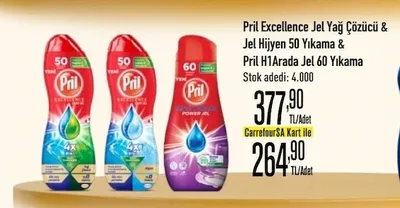 Pril Excellence Jel Yağ Çözücü & Jel Hijyen 50 Yıkama & Pril H1Arada Jel 60 Yıkama