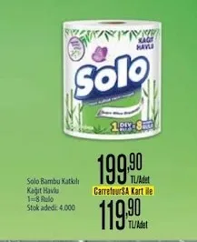 Solo Bambu Katkılı Kağıt Havlu 1=8 Rulo
