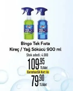 Bingo Tek Fısta Kireç / Yağ Sökücü 900 Ml