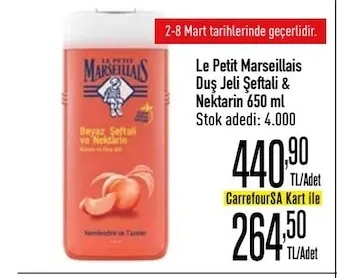 Le Petit Marseillais Duş Jeli Şeftali & Nektarin 650 Ml