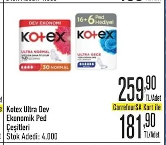 Kotex Ultra Dev Ekonomik Ped Çeşitleri