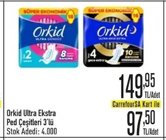 Orkid Ultra Ekstra Ped Çeşitleri 3'Lü