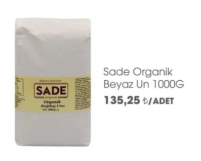 Sade Organik Beyaz Un 1000G