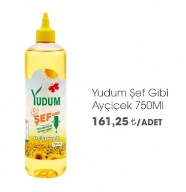 Yudum Şef Gibi Ayçiçek 750Ml