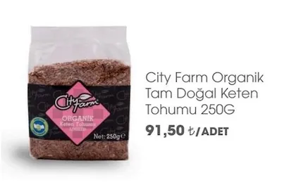 City Farm Organik Tam Doğal Keten Tohumu 250G