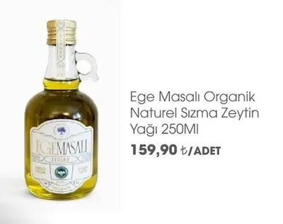 Ege Masalı Organik Natürel Sızma Zeytin Yağı 250Ml