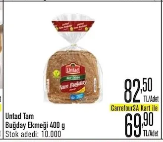 Untad Tam Buğday Ekmeği 400 G