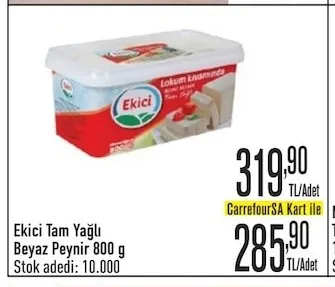 Ekici Tam Yağlı Beyaz Peynir 800 G