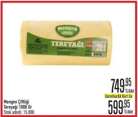 Mengen Çiftliği Tereyağı 1000 Gr
