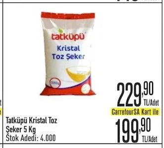 Tatküpü Kristal Toz Şeker 5 Kg