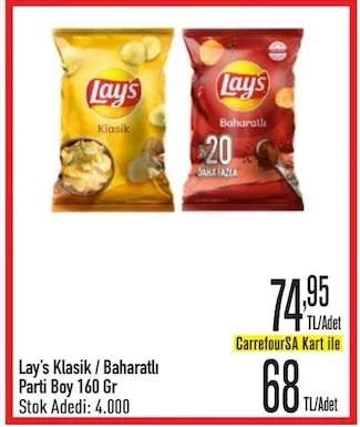 Lay'S Klasik / Baharatlı Parti Boy 160 Gr