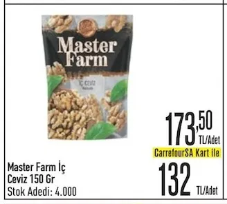 Master Farm İç Ceviz 150 Gr