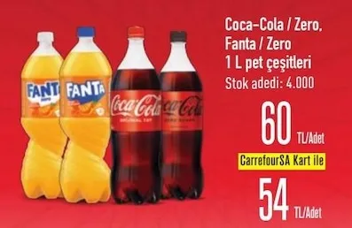 Coca-Cola / Zero Fanta / Zero 1 L Pet Çeşitleri