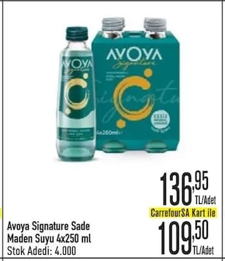 Avoya Signature Sade Maden Suyu 4X250 Ml