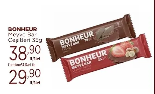 Bonheur Meyve Bar Çeşitleri 35G