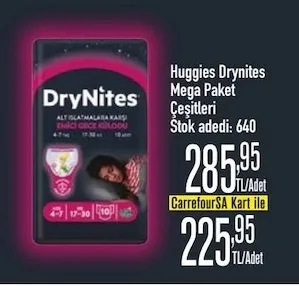 Huggies Drynites Mega Paket Çeşitleri