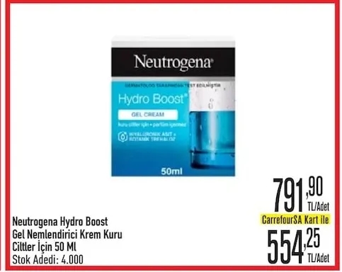 Neutrogena Hydro Boost Gel Nemlendirici Krem Kuru Ciltler İçin 50 Ml