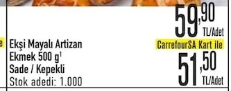 Ekşi Mayalı Artizan Ekmek 500 G