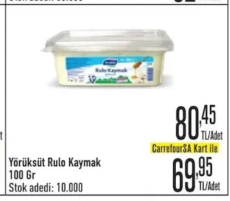 Yörüksüt Rulo Kaymak 100 Gr