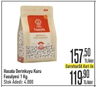 Hasata Derinkuyu Kuru Fasulyesi 1 Kg