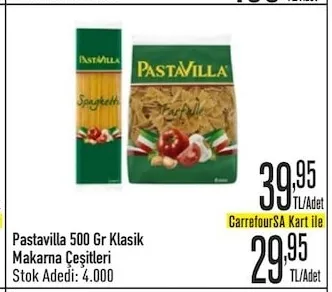 Pastavilla 500 Gr Klasik Makarna Çeşitleri